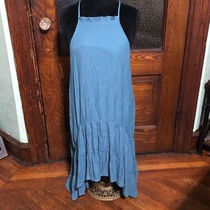 Blue Dress with crochet back and lined